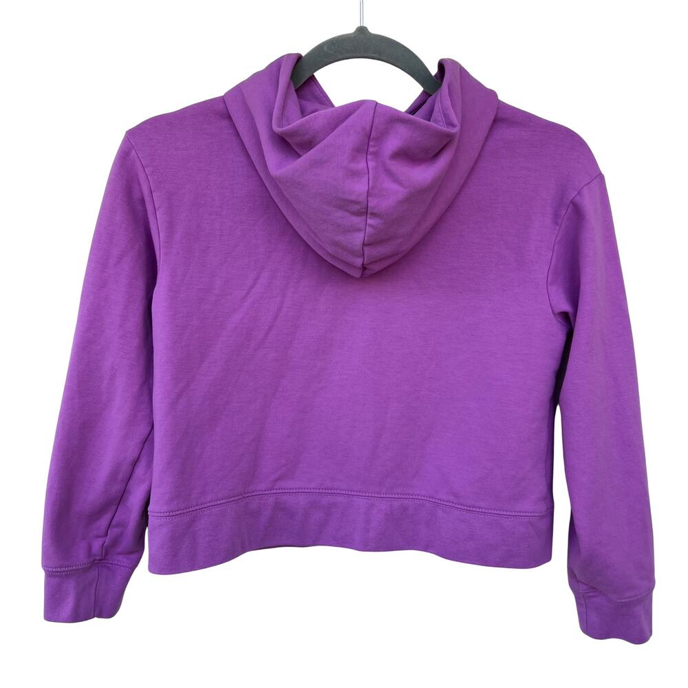 Air Jordan Girls Cropped Hoodie Pullover Size M Purple Logo Sweatshirt Athletic - Picture 2 of 6